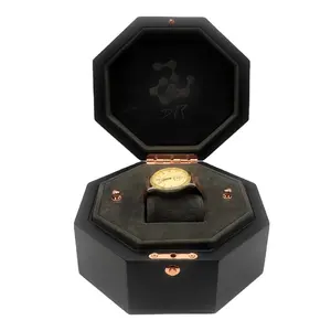 Caja de embalaje de reloj para hombre, caja de reloj de madera popular con logotipo personalizado de lujo, regalo