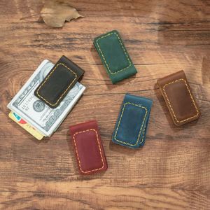 Vintage Leather Money Slim Portable Cash Clip Multifunctional Foldable Magnetic <b>Bookmark</b> - Product Image 2