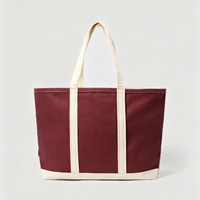 Sac fourre-tout en toile de coton réutilisable et écologique, avec logo personnalisé, tissu épais, bicolore, pour courses