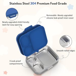 Hot Sale 304 Stainless Steel Leak-Proof Portable Food Container Snack <b>Box</b> <b>Lunch</b> <b>Box</b> 2 <b>Compartments</b> Eco-Friendly Food Grade - Product Image 2