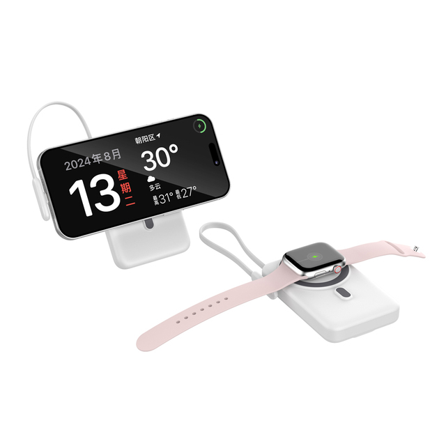 USB PD 3.0 & QC 4+ Quick Charge 10000mah Portable Power Bank with Built-in Type-C Cable and LED Screen for Apple Watch