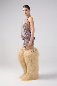 Stivali in Vera Pelliccia Mongola da Donna 72cm Sopra il Ginocchio Caldi per l'Inverno - Product Image 6