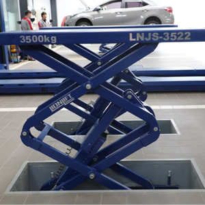 LionLift Pont élévateur à ciseaux à double vérin 3500 kg, élévateur hydraulique pour voitures encastré, multi-tension, certification CE, hauteur 72,8 pouces LNJS-352 - Product Image 2