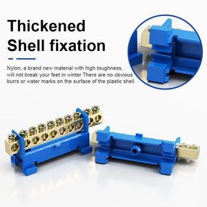 <span class=keywords><strong>Base</strong></span> de terminal de riel YHKJ 6*9; Terminal de cobre de conexión a tierra; Tira de terminales extendida tipo puente alto de nailon europeo de gran corriente - Product Image 5