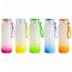 Bouteille en verre dégradé de 500 ml à large ouverture pour smoothies, fournie directement par l'usine - Product Image 4
