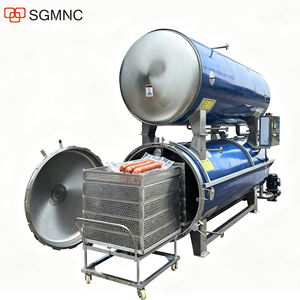 Autoclave entièrement automatique 500 kg/h 121 ℃   Autoclave/Stérilisateur à vapeur et à chauffage électrique à double cuve pour saucisses/jambons - Product Image 1