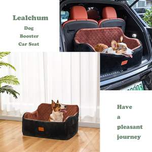 Asiento de coche para perros de gran tamaño, cama para mascotas de tela suave de fábrica, espuma viscoelástica, 2 correas de seguridad con clip, 2 bolsillos, cama cómoda lavable extraíble - Product Image 5