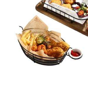 Panier à collation créatif en fer de style américain, égouttoir en métal, plateau de service pour la maison et la cuisine, idéal pour le poulet frit - Product Image 2