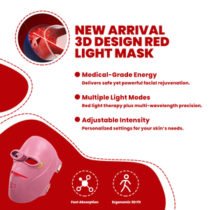 Masque facial LED 3D en silicone GLPE 2026, thérapie photonique par <span class=keywords><strong>lumière</strong></span> rouge 630nm 850nm, thérapie par <span class=keywords><strong>lumière</strong></span> infrarouge 850nm, vente directe d'usine OEM/ODM - Product Image 4