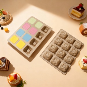 12-Compartment Stacked Round and Square Cake <b>Baking</b> <b>Silicone</b> Mold for DIY Decoration Molding - Product Image 3