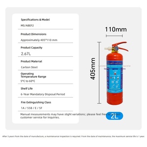 Extintor de Incendios Portátil Rojo a Base de Agua, Venta <span class=keywords><strong>Directa</strong></span> de Fábrica, Clase ABEF, Equipo de Seguridad Contra Incendios Ecológico para Auto y Hogar - Product Image 6