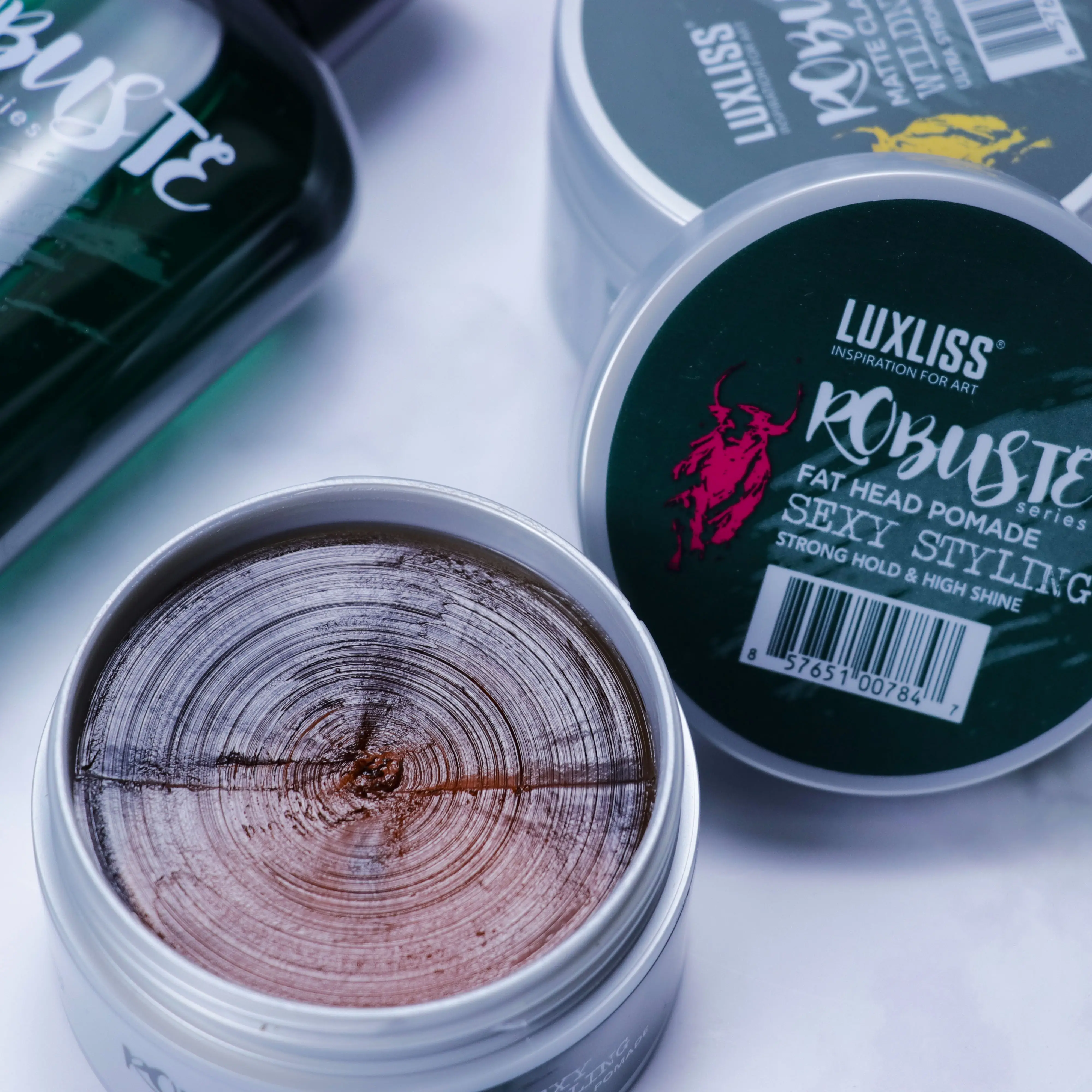 LUXLISS Crème de cire de fixation pour cheveux Produits de marque privée Pommade pour cheveux en fibre de gomme Gel de cire pour hommes