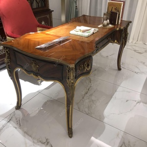 <span class=keywords><strong>Tavolo</strong></span> da ufficio in legno massello con intarsio impiallacciato classico britannico con sedia da ufficio antica - Product Image 2