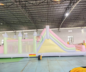 Parcours d'obstacles gonflable sur le thème des macarons avec toboggan, jeu sportif gonflable commercial pour enfants - Product Image 4