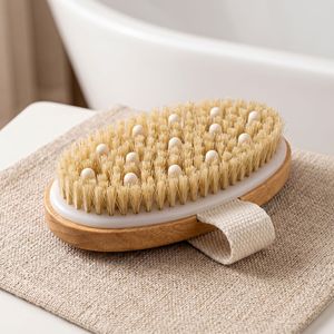 Natural Boar Bristle Body <b>Brush</b> Long Handle Shower <b>Scrub</b> <b>Brush</b> Exfoliating Bath <b>Brush</b> - Product Image 5