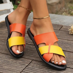 Sandalias de Verano 2025, Nuevas, para Mujer, de Color Sólido, Tejidas, Sencillas, para Uso Diario, para la Playa, Talla Grande - Product Image 1