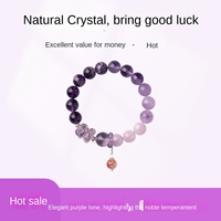 Bracelet en améthyste naturelle pour femme, neuf, style chinois, avec perles de transfert Luca, cadeau d'affaires, Duobao, Benmingnian