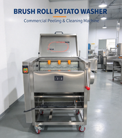 Duurzame industriële elektrische sinaasappel- en aardappel schilmachines, automatische borstelwasmachines voor fruit en groenten