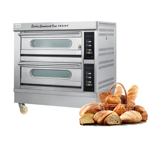 New arrival Commercial Equipment Electric Deck 2 Deck 4 Tray Bakery Small Oven Bakery Oven Prices Pizza Oven Gas