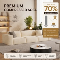 Canapé modulaire carré compressé sous vide en chenille, canapé en blocs à combinaison libre, canapé compressible pour salon