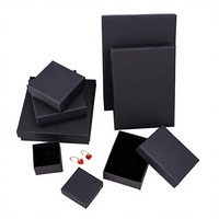Boîte à bijoux personnalisée avec logo en relief, bracelet, boucles d'oreilles et collier, boîte à bijoux en papier kraft brun épais, ensemble d'emballage cadeau pour bijoux