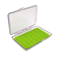 Boîte à mouches en silicone super mini avec triangle vert, boîte à mouches en silicone pour la pêche à la mouche 09A-G090B-SF(B01)