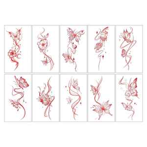 Petits autocollants de tatouage temporaire à la rose fraîche, imperméables, nouveau design pour hommes et femmes, décoration corporelle - Product Image 2