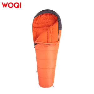Saco de Dormir Woqi Tipo Momia, 95% Plumón, para Clima Frío, Camping al Aire Libre, Resistente al Viento, Color Naranja, Talla Adulto - Product Image 1
