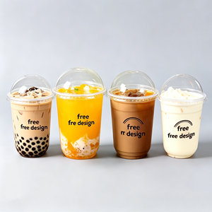 Gobelet en plastique transparent mat PP/PET de 500 ml pour café glacé, livraison rapide, gobelets en plastique de 14 oz pour mariage, anniversaire, matcha, milkshake - Product Image 1