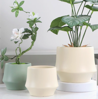 Grosir produk baru Nordic dalam ruangan minimalis hitam putih abu-abu keramik pot tanaman anggrek pot bunga taman tahan lama