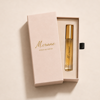 Maßgefertigte Luxus-Geschenkbox für Ätherische Öle und Mini-Parfümproben mit Goldprägung-Logo