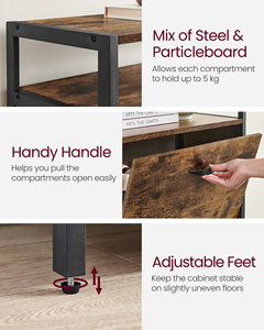 <span class=keywords><strong>VASAGLE</strong></span> Porte-chaussures autoportante à 3 volets Porte d'entrée Armoire à chaussures de ferme en bois cachée - Product Image 5