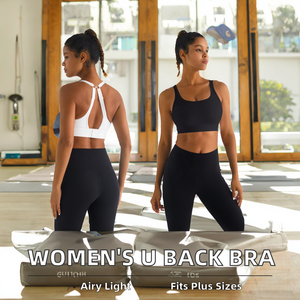 Women's U <b>Back</b> Sports Bra Solid Yoga Crop Top Breathable Lightweight Plus Size Workout Clothing Spandex/Polyester Medium <b>Support</b> - Product Image 2