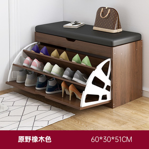 Banc Porte-Chaussures d'Entrée en Cuir Direct Usine <span class=keywords><strong>avec</strong></span> Rangement en Bois - Product Image 5