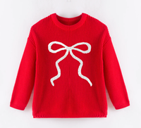 Suéter de Punto Cálido para Niñas, 100% Algodón, Bordado Personalizado con Nombre, Manga Larga, Otoño Invierno Navidad