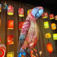 Lanterne en soie traditionnelle chinoise, lanterne réaliste en forme de perroquet, animal pour la décoration des festivals et l'éclairage des parcs