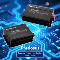 Convertisseur d'alimentation pour voiture Pretiosus, onduleur à onde sinusoïdale modifiée 1000w, affichage LED, 1kw, 12v 24v vers 220v 230v