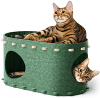 Lit pour chat pliable en feutre écologique personnalisé avec griffoir intégré, design multicouche, maison de jeu d'intérieur pour animaux de compagnie, vente chaude