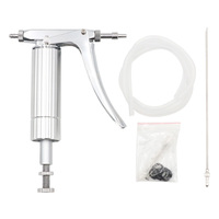 Diskon alat suntik dokter hewan, pistol injeksi terus menerus Stainless Steel tipe K 1ml