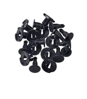Clip de fixation automobile en plastique noir durable à enfoncer pour pare-chocs et doublure d'aile, avec tête de 18 mm, bride de 13 mm, tige de 9 mm et rivet de 8 mm pour trou