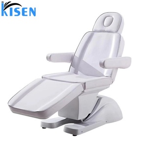 Table de massage électrique professionnelle Kisen à trois sections, personnalisable, blanche, pour esthéticiennes et soins du visage - Product Image 3