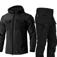 Ensemble de veste tactique softshell pour homme, motif camouflage, imperméable, uniforme de sécurité extérieur, doublure polaire chaude