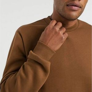 100 algodón en blanco francés Terry peso pesado de gran tamaño chándal ajuste serigrafía Logo hombres cuello redondo sudaderas con capucha hombres logotipo personalizado - Product Image 6