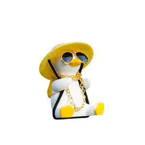 Autonomy Swing Duck Pendant Alloy Cartoon Car Interior Decoration For Men And Women Rearview <b>Mirror</b> Accessory - Product Image 5
