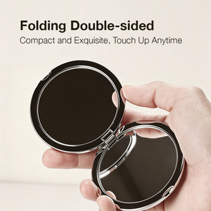 Professional Metal Chrome Finish Dual Sided Foldable Pocket <b>Mirror</b> Personalized Logo <b>Compact</b> <b>Mirror</b> for Promotional Event Gifts - Product Image 3