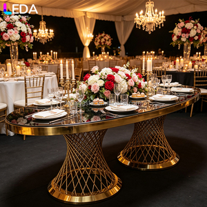 LEDA Modern Party Event Supplies Black Stainless Steel <b>Table</b> Dessert <b>Mirror</b> Long <b>Table</b> for Hotels Wedding - Product Image 1