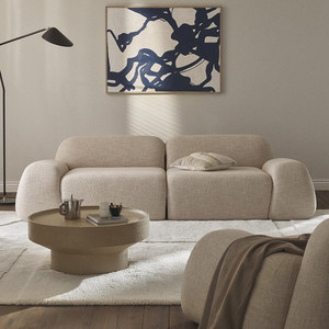 Nordic Simple One Seat Small Apartment Living Room Straight Row Teddy Fleece Fabric <strong>Sofa</strong> Villa Designer New Minimalist <strong>Cream</strong> - Product Image 6
