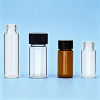 Flacons de laboratoire personnalisés, flacons d'échantillons, scellés, en verre borosilicate transparent et ambré, petits flacons de stockage avec bouchons à vis