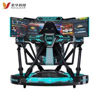 Fabricant de simulateurs de conduite de voitures de course VR à six axes et trois écrans avec capteurs somatosensoriels pour jeux de compétition