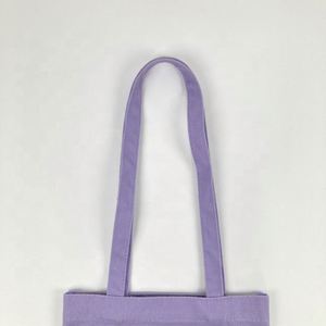 กระเป๋าผ้าใบสะพายไหล่สีม่วงสีทึบปรับแต่งได้ - Product Image 4